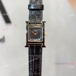 Premium Quality Heure H 21mm Yellow Gold & Black Enamel Watches